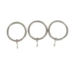 Lot De 8 Anneaux Tringle Rideau (D28 Mm) Lino Argent Mat