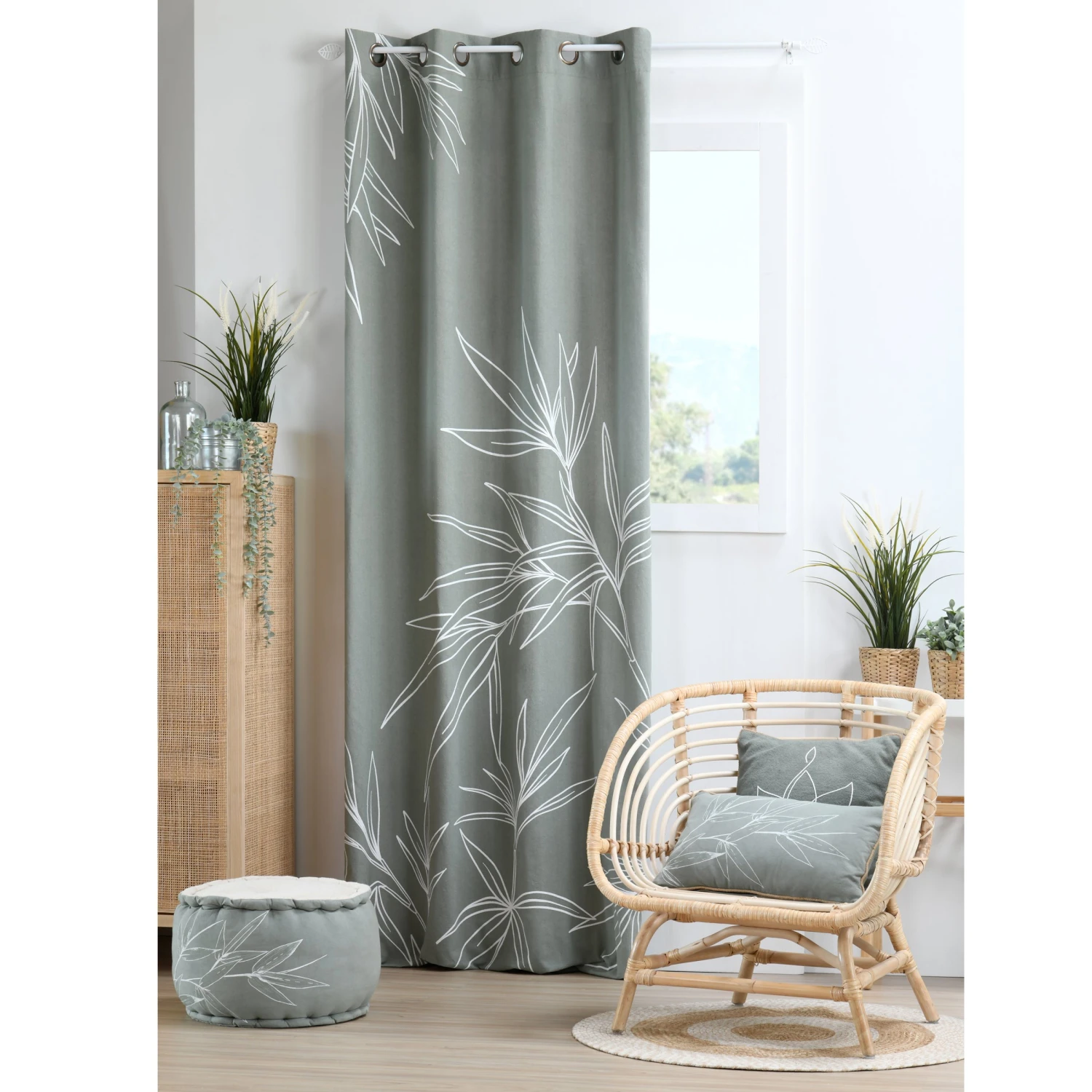 Coussin de sol coton recyclé (45 x 30 cm) Asana Vert sauge Coussin De Sol Coton Recyclé (45 X 30 Cm) Asana Vert Sauge -Eminza asana pouf rond 40x30 sauge 129997 1688557663