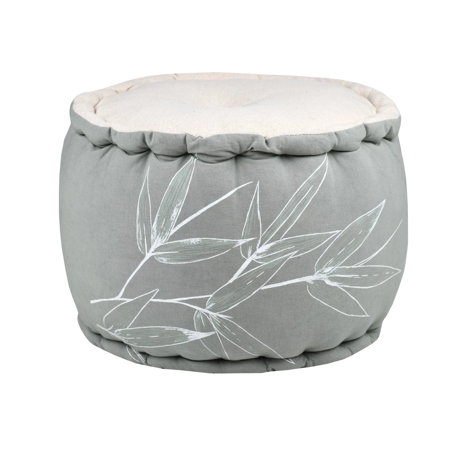 Coussin de sol coton recyclé (45 x 30 cm) Asana Vert sauge Coussin De Sol Coton Recyclé (45 X 30 Cm) Asana Vert Sauge -Eminza asana pouf rond 40x30 sauge 129997 1688557679