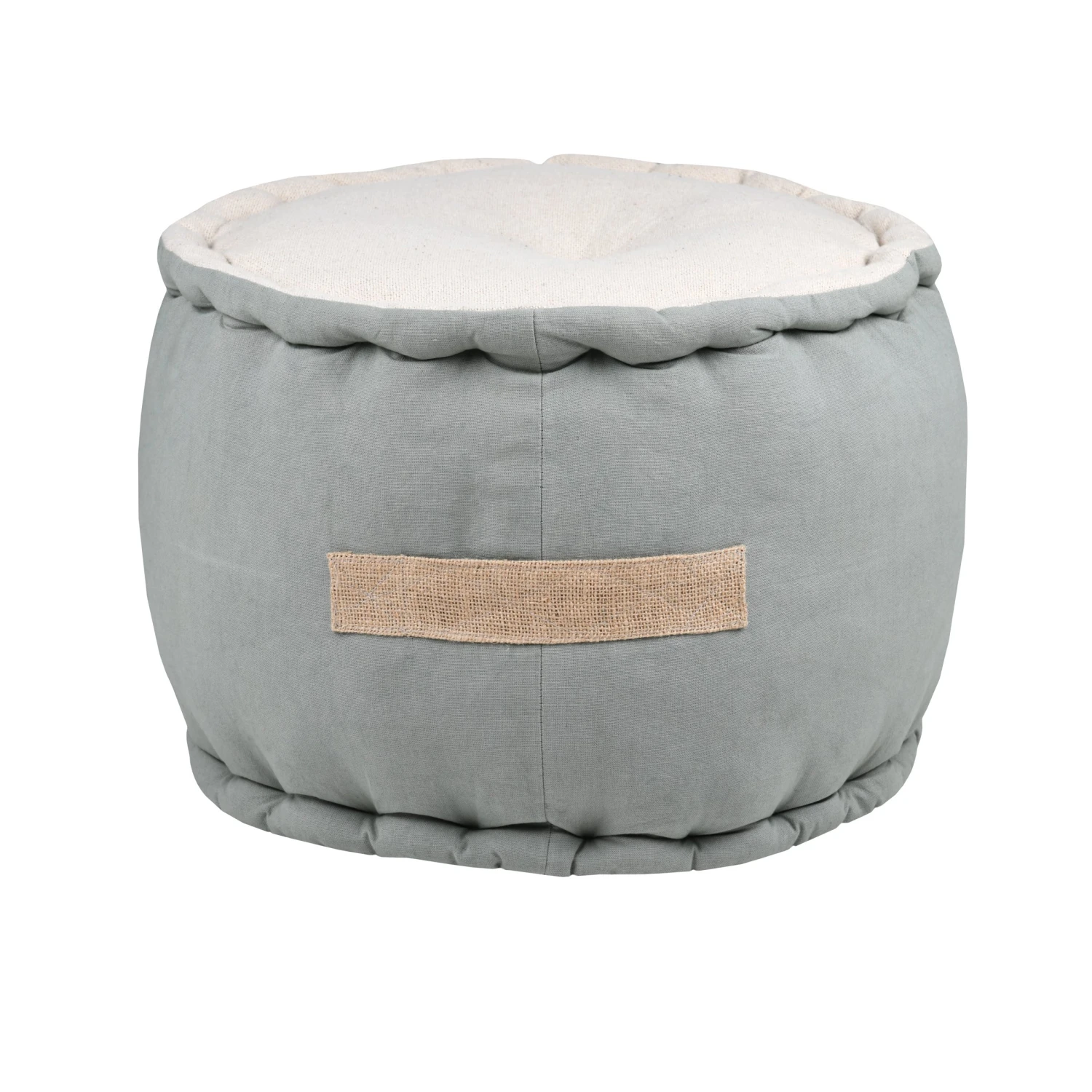 Coussin de sol coton recyclé (45 x 30 cm) Asana Vert sauge Coussin De Sol Coton Recyclé (45 X 30 Cm) Asana Vert Sauge -Eminza asana pouf rond 40x30 sauge 129997 1688557708