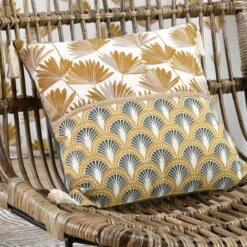 Coussin Carré (40 Cm) Bako Jaune Moutarde