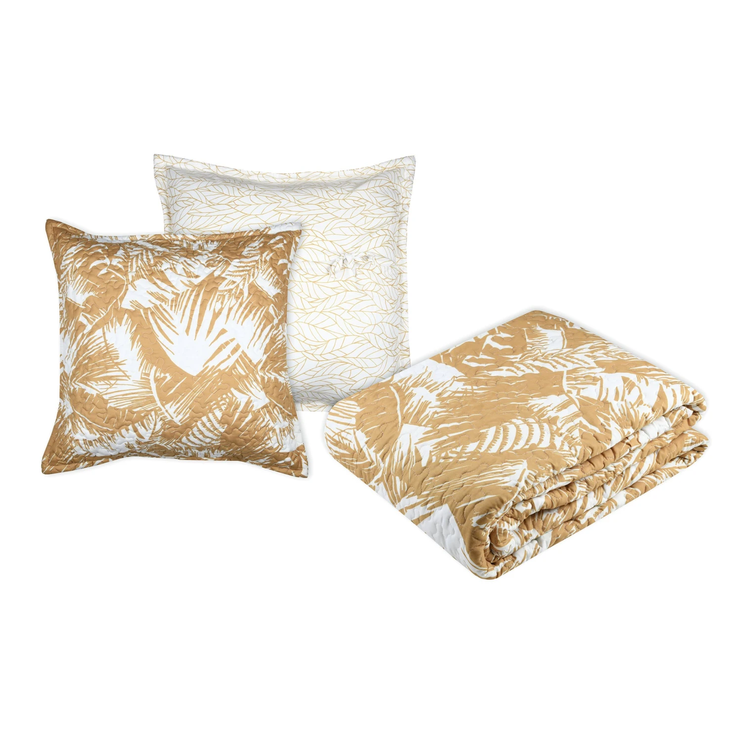 Couvre-lit et taies d'oreiller (260 x 240 cm) Bamako Jaune moutarde Couvre-lit Et Taies D'oreiller (260 X 240 Cm) Bamako Jaune Moutarde -Eminza bamako boutis 260x240 2taies moutarde 125169 1672996361