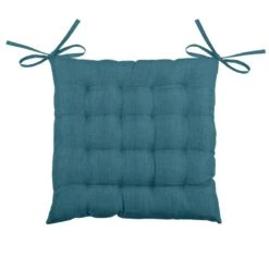 Coussin De Chaise Béa 16 Points Bleu Canard