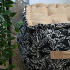 Coussin De Sol Coton Grande Hauteur (40 X 30 Cm) Kinogi Noir