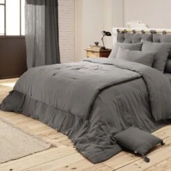 Cache-sommier Gaze De Coton (140 X 190 Cm) Gaïa Gris Granit 2 Cache-sommier Gaze De Coton (140 X 190 Cm) Gaïa Gris Granit -Eminza cache sommier gaze de coton 140 x 190 cm ga a gris granit 109394 1636038309