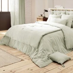 Cache-sommier Gaze De Coton (140 X 190 Cm) Gaïa Vert Tilleul 2 Cache-sommier Gaze De Coton (140 X 190 Cm) Gaïa Vert Tilleul -Eminza cache sommier gaze de coton 140 x 190 cm ga a vert tilleul 109409 1636038062