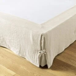 Cache-sommier Gaze De Coton (160 X 200 Cm) Gaïa Beige Pampa