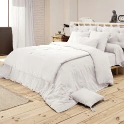 Cache-sommier Gaze De Coton (180 X 200 Cm) Gaïa Blanc Chantilly -Eminza cache sommier gaze de coton 180 x 200 cm ga a blanc chantilly 109535 1636013895