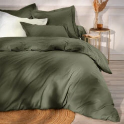 Drap Plat Percale De Coton (270 Cm) Cali Vert Romarin -Eminza cali romarin 1