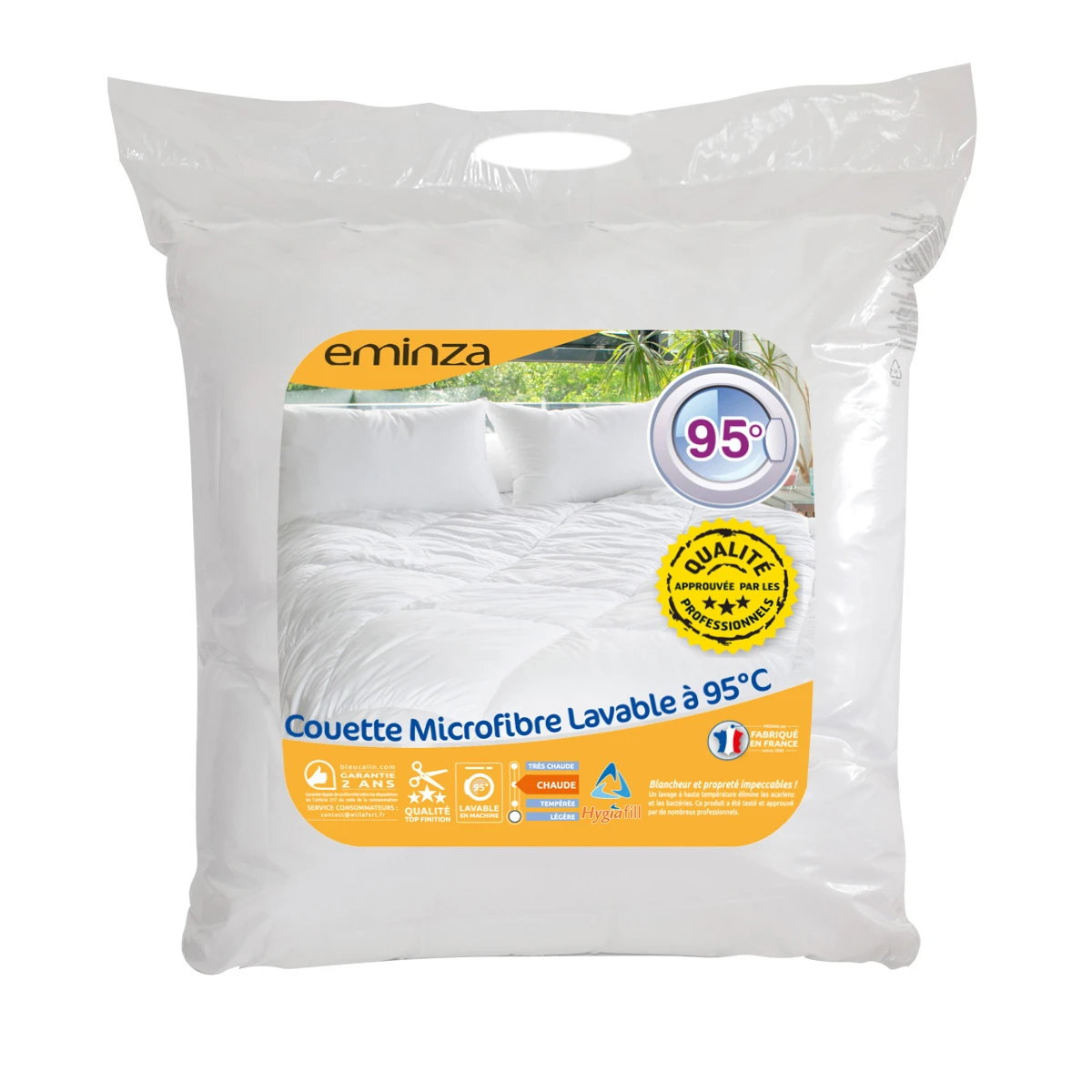 Couette Chaude (200 cm) Microfibre Lavable à 95°C Blanche Couette Chaude (200 Cm) Microfibre Lavable à 95°C Blanche -Eminza couette microfibre lavable a 95 200x200 70061 2