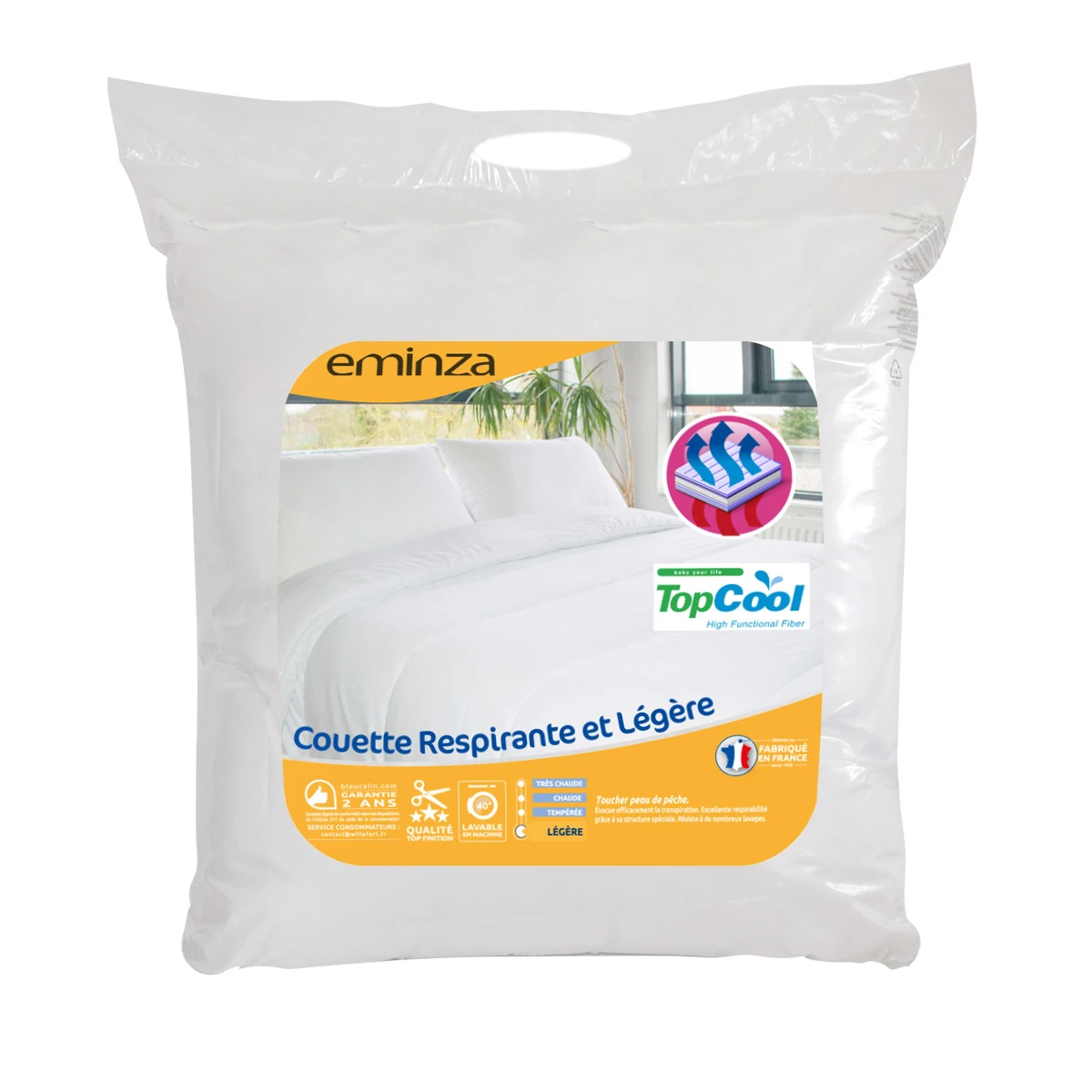 Couette (200 cm) Respirante et Légère Blanche Couette (200 Cm) Respirante Et Légère Blanche -Eminza couette respirante et legere 200x200 70069 3