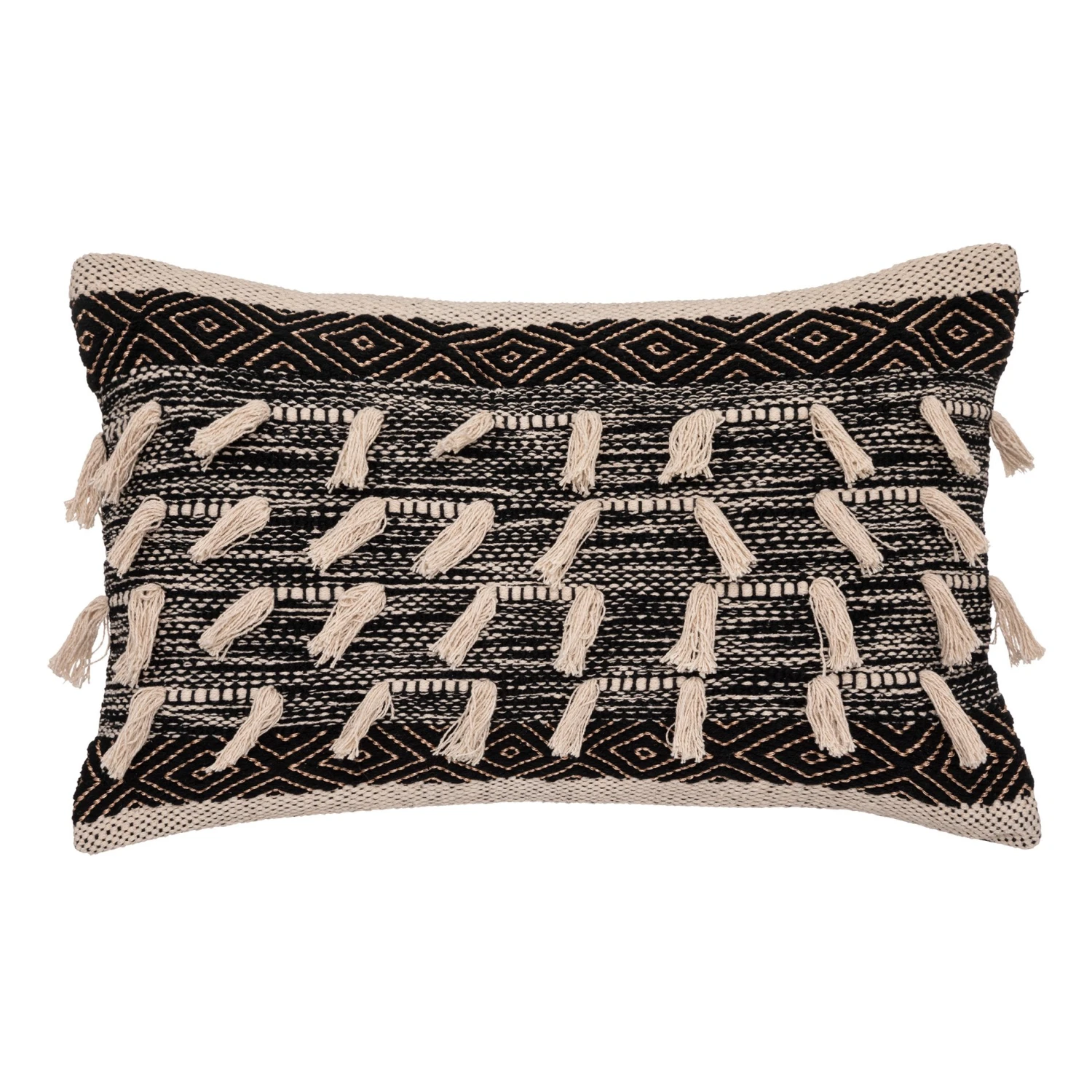 Coussin rectangulaire (58 cm) Edmo Noir Coussin Rectangulaire (58 Cm) Edmo Noir -Eminza couss 3d lrx bl no 38x58 119560 1657193530