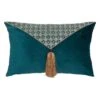Coussin Rectangulaire Velours (58 Cm) Pampille Bleu émeraude
