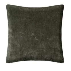 Coussin Carré Velours (55 Cm) Otto Vert Kaki