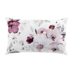 Coussin Rectangulaire Velvet Flower Blanc
