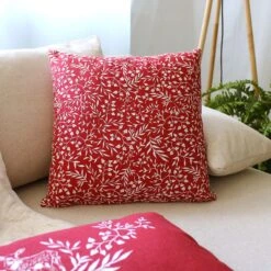 Coussin Carré Coton (40 Cm) Solden Rouge