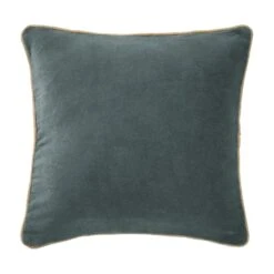 Coussin Carré Velours De Coton (45 Cm) César Gris Ardoise