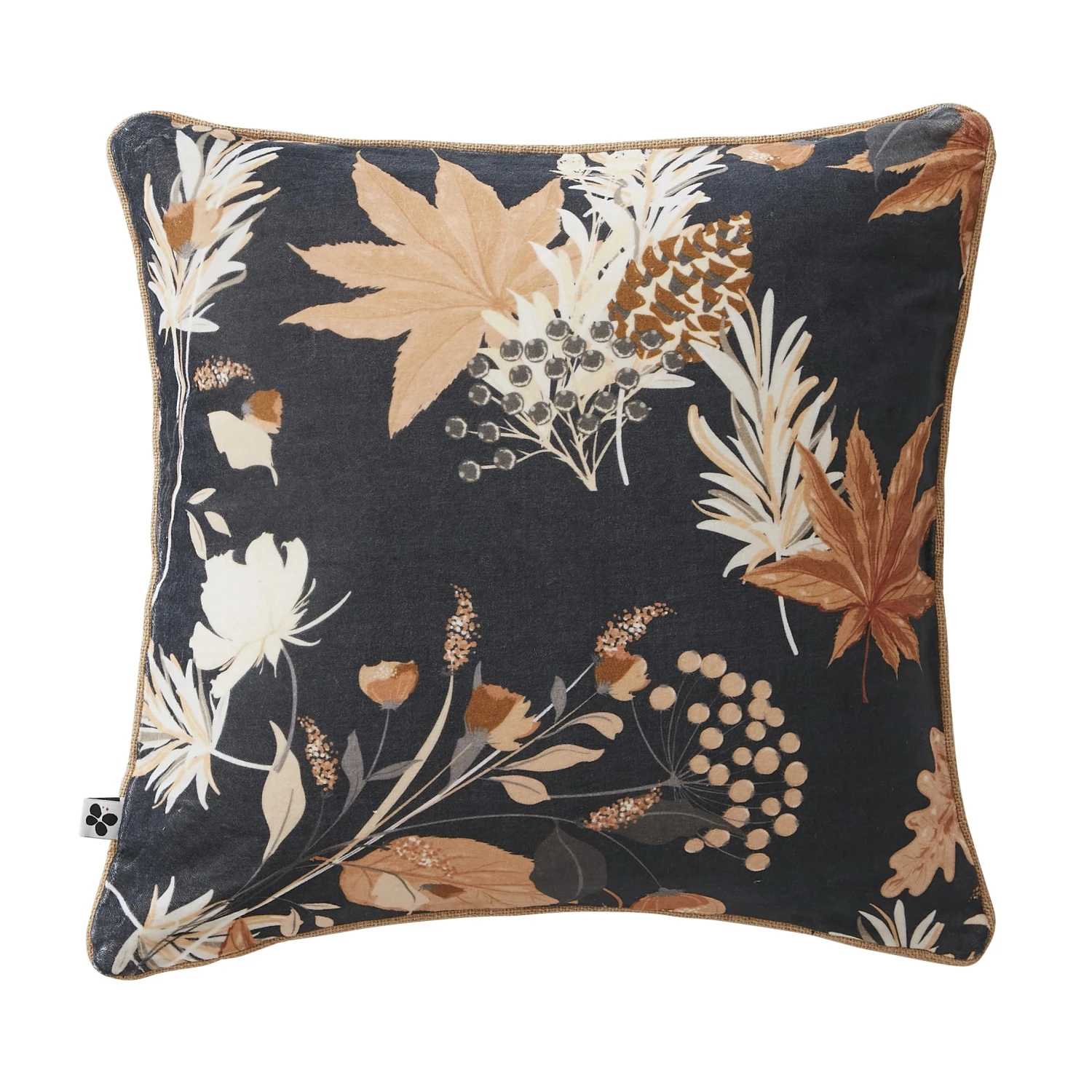 Coussin carré velours de coton (45 cm) Hazel Bleu Coussin Carré Velours De Coton (45 Cm) Hazel Bleu -Eminza coussin d houssable 45 x 45 cm velours de coton imprim hazel 131387 1695133011