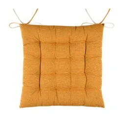 Coussin De Chaise Carré Duo Jaune Safran