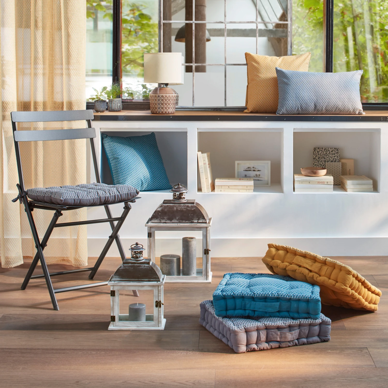 Coussin de sol carré (40 cm) Otto Gris Coussin De Sol Carré (40 Cm) Otto Gris -Eminza coussin de sol 40 cm otto gris 67999