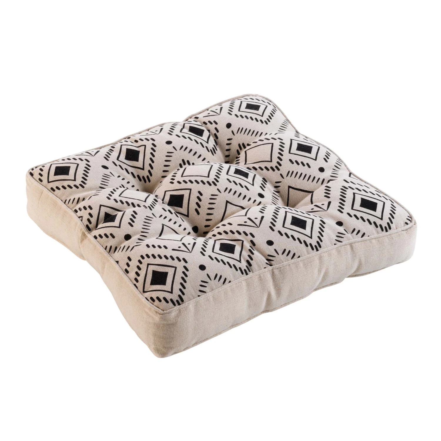 Coussin de sol (40 cm) Nalika Noir Coussin De Sol (40 Cm) Nalika Noir -Eminza coussin de sol 40 x 40 x 8 cm polycoton imprime nalika 113630 1642173153