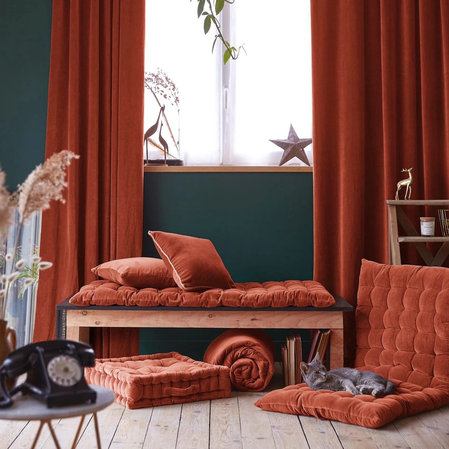 Coussin de sol velours de coton (50 cm) César Terracotta Coussin De Sol Velours De Coton (50 Cm) César Terracotta -Eminza coussin de sol 50 x 50 x 10 cm velours de coton csar terracotta 131406 1695135017 corr