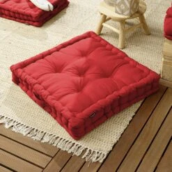Coussin De Sol (60 X H10 Cm) Pixel Rouge Cerise
