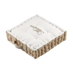Coussin De Sol Carré (45 Cm) Maison Ecru -Eminza coussin de sol carr 45 cm maison ecru 125382 1677247092