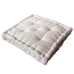 Coussin De Sol Carré Coton Recyclé (40 Cm) Dune Ecru