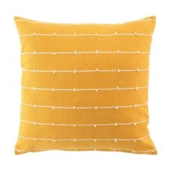 Coussin Carré Coton Recyclé (45 Cm) Linechic Jaune