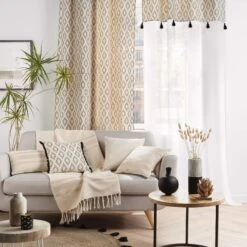 Coussin Carré (45 Cm) Oricia Noir -Eminza coussin dehous compr franges 45 x 45 cm polycoton imprime metallise oricia 130454 1690271365