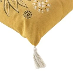 Coussin Rectangulaire Coton Recyclé (50 Cm) Suzanne Jaune -Eminza coussin dehous compr pomp 30x50 cm coton recycle imp grs suzanne jaune des place 130414 1690289352