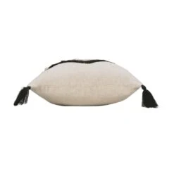 Coussin Rectangulaire (50 Cm) Malory Noir -Eminza coussin dehous compr pompons 30 x 50 cm polycoton uni fantaisie malory noir 130463 1690208565