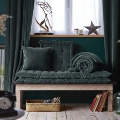 Coussin Carré Velours De Coton (45 Cm) César Gris Ardoise -Eminza coussin dhoussable 45 x 45 cm velours de coton csar ardoise 121918 1665665369