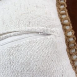 Coussin Carré Coton (42 Cm) Eva Blanc -Eminza coussin dhoussable eva avec bourdon corde et fermeture par zip 42x42 cm blanc 127278 1675158094