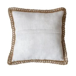 Coussin Carré Coton (42 Cm) Eva Blanc -Eminza coussin dhoussable eva avec bourdon corde et fermeture par zip 42x42 cm blanc 127278 1675158127