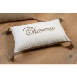 Coussin Rectangulaire Coton (50 Cm) Maison Ecru