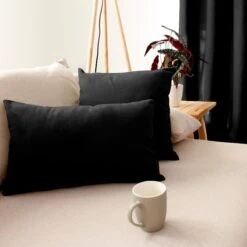 Coussin Rectangulaire (50 Cm) Etna Noir