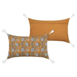 Coussin Rectangulaire Gaze De Coton (50 Cm) Sunda Jaune Safran -Eminza coussin rectangulaire gaze de coton 50 cm sunda jaune safran 129897 1692693243