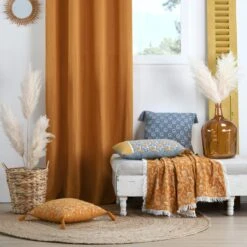 Coussin Rectangulaire Gaze De Coton (50 Cm) Sunda Jaune Safran -Eminza coussin rectangulaire gaze de coton 50 cm sunda jaune safran 129897 1692693264