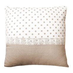 Coussin Carré (40 Cm) Romantique Dentelle Ecru -Eminza coussin romantique dentelle naturel 45175 1646384953