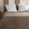 Couvre Lit Velours (240 X 260 Cm) Gaufré Taupe