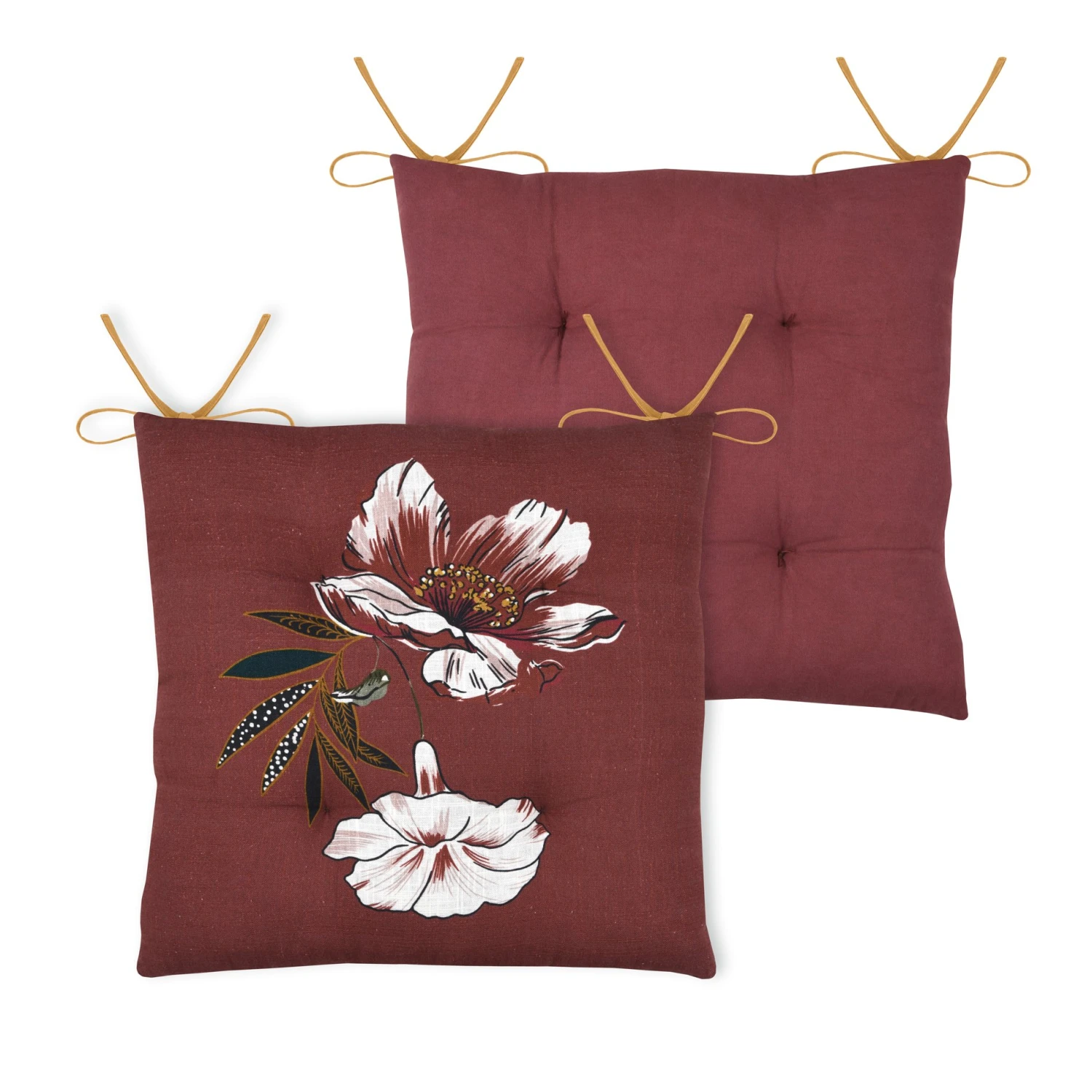 Coussin de chaise Curiosity Rouge grenache Coussin De Chaise Curiosity Rouge Grenache -Eminza curiosity galette 16pts 38x38 grenache 119818 1659083599