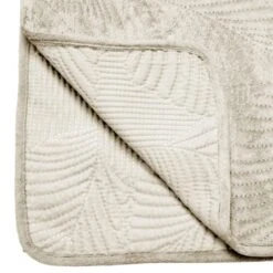 Couvre-lit (260 X 240 Cm) Feuilles Ivoire 3 Couvre-lit (260 X 240 Cm) Feuilles Ivoire -Eminza dessus lit vel feuil iv240x260 105443 1626360859