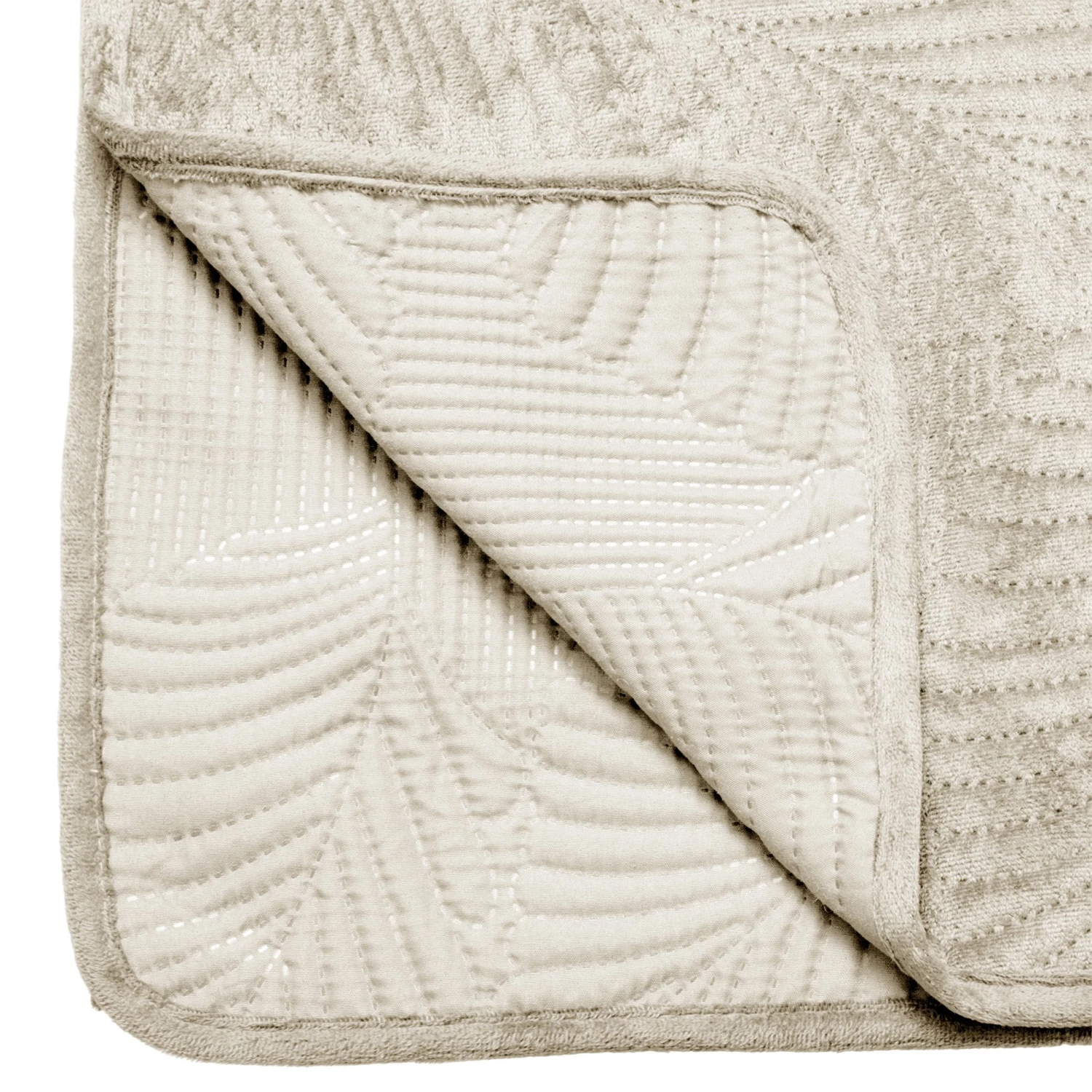 Couvre-lit (260 x 240 cm) Feuilles Ivoire Couvre-lit (260 X 240 Cm) Feuilles Ivoire -Eminza dessus lit vel feuil iv240x260 105443 1626360859