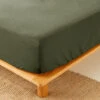 Drap Housse Percale De Coton (160 Cm) Cali Vert Romarin