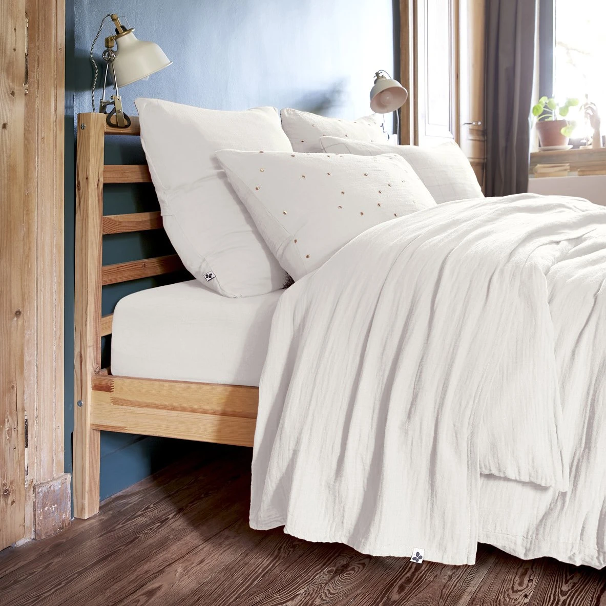 Drap plat gaze de coton (240 cm) Gaïa Blanc chantilly Drap Plat Gaze De Coton (240 Cm) Gaïa Blanc Chantilly -Eminza drap plat 240 x 300 cm ga a chantilly 122152 1665736870