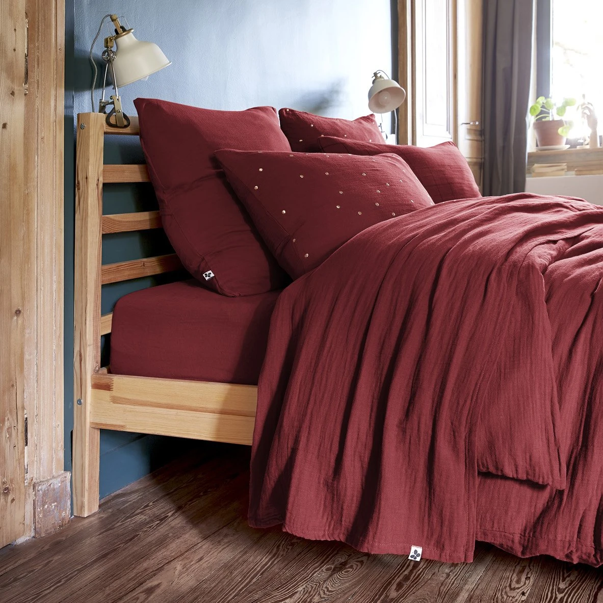 Drap plat gaze de coton (270 cm) Gaïa Lie de vin Drap Plat Gaze De Coton (270 Cm) Gaïa Lie De Vin -Eminza drap plat 270 x 300 cm ga a lie de vin 122209 1665734997