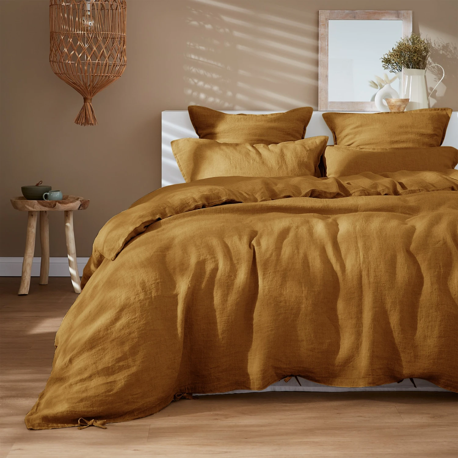 Drap plat lin lavé (270 cm) Louise Caramel Drap Plat Lin Lavé (270 Cm) Louise Caramel -Eminza drap plat 270 x 300 cm lin lav louise caramel 127759 1680248967