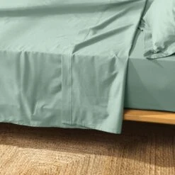 Drap Plat Coton Bio (240 Cm) Biolina Vert Sauge